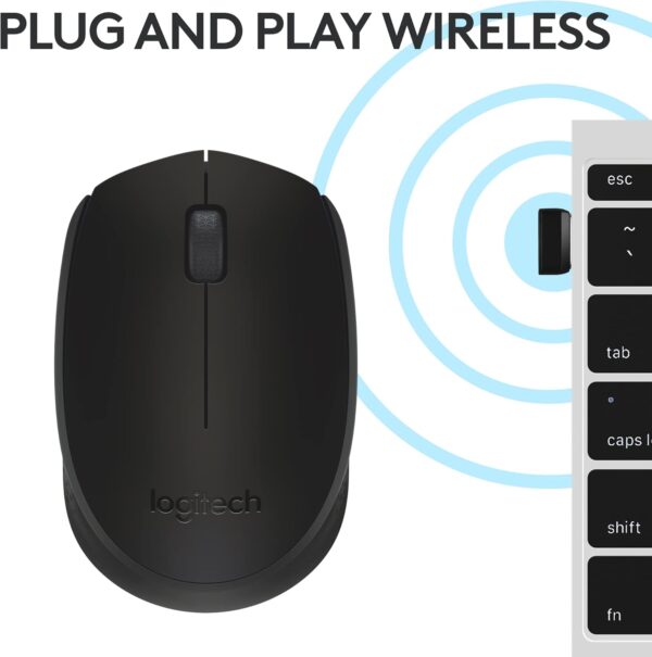 Logitech M171 Wireless Mouse (Black) - Image 6