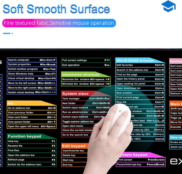 EXCOVIP Large Mouse Pad XL, Office Shortcut - Image 7