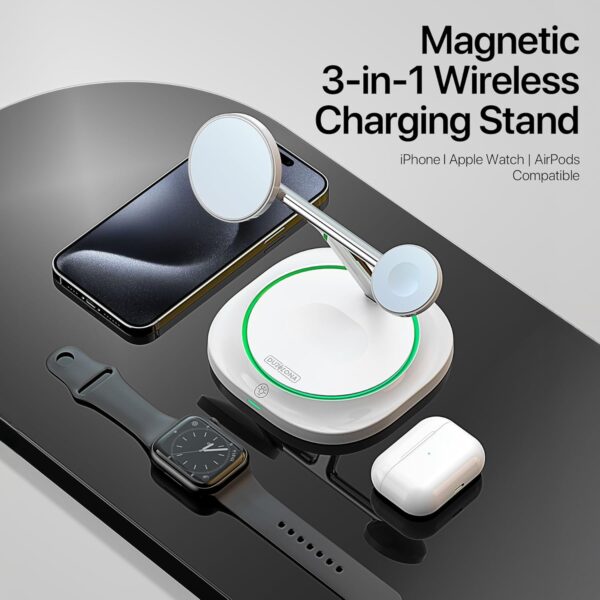 3 in 1 Wireless Charging Station,Fast Wireless Charger,Magnetic Charging Stand for iPhone15 14 13 12 Series/Apple Watch/Airpods - Image 2