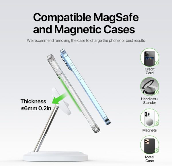 3 in 1 Wireless Charging Station,Fast Wireless Charger,Magnetic Charging Stand for iPhone15 14 13 12 Series/Apple Watch/Airpods - Image 6