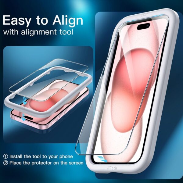 JETech Screen Protector for iPhone 15 6.1-Inch - Image 4