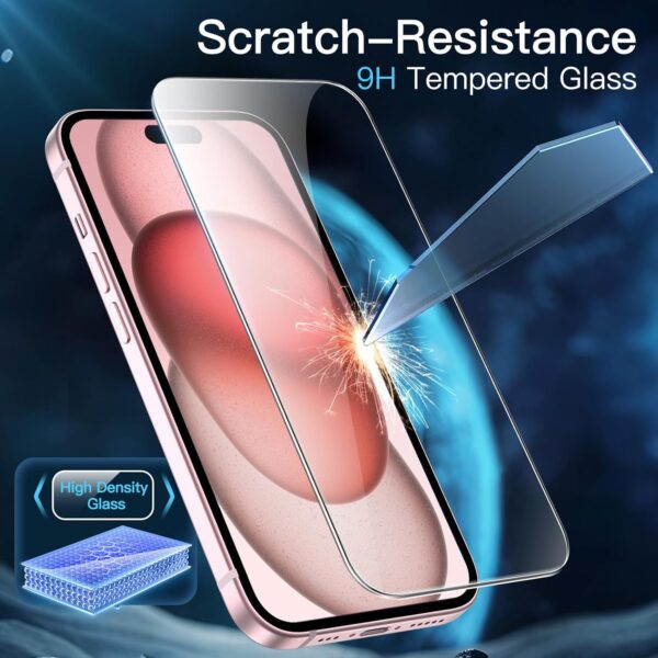 JETech Screen Protector for iPhone 15 6.1-Inch - Image 5