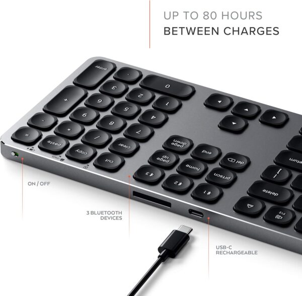 Satechi Aluminum Bluetooth Keyboard for Apple Products - Image 2