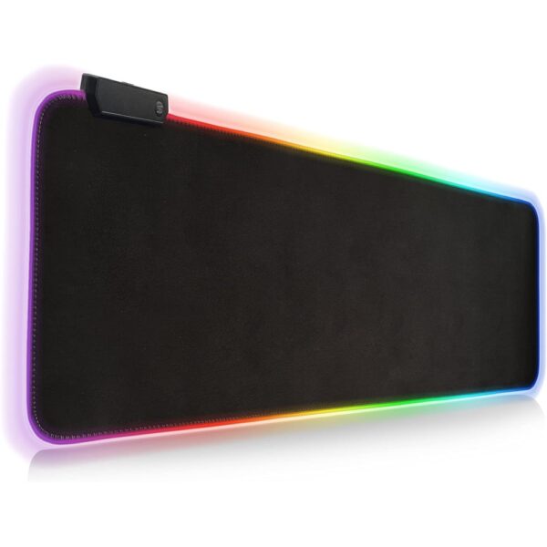 SKY-TOUCH Gaming Mouse Pad, Extra Large Soft Led Extended Mouse pad, anti-slip Rubber Base Computer Keyboard Mat, Black, GRB mouse