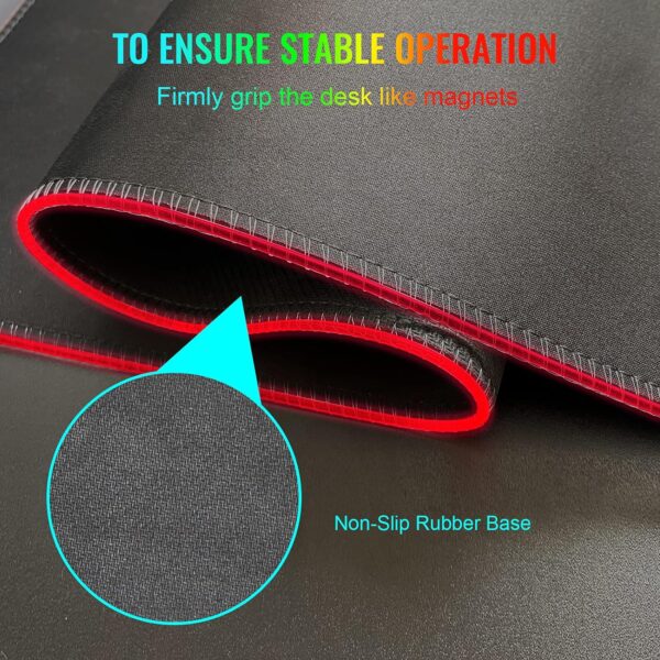 SKY-TOUCH Gaming Mouse Pad, Extra Large Soft Led Extended Mouse pad, anti-slip Rubber Base Computer Keyboard Mat, Black, GRB mouse - Image 5