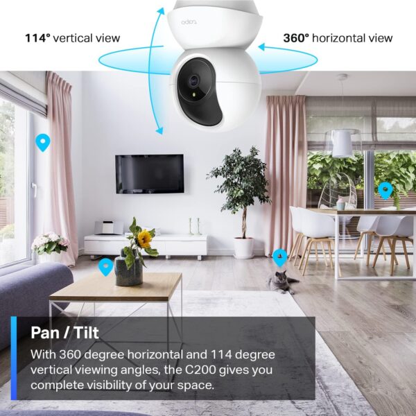 TP-Link Tapo Pan/Tilt Security Camera for Baby Monitor, Pet Camera w/Motion Detection, 1080P, 2-Way Audio, Night Vision - Image 3
