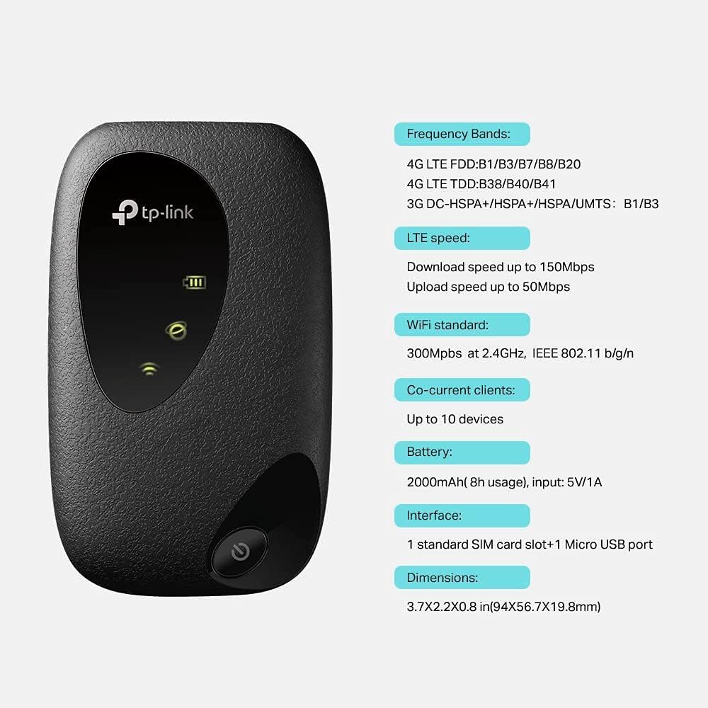 TP-Link M7000 4G+ MiFi, Portable Travel WiFi - Image 3