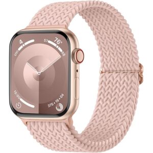 Upeak Braided Loop Compatible with Apple Watch Strap 49mm 45mm 44mm 42mm 41mm 40mm 38mm, Nylon Elastic Sport Replacement Band Compatible with Apple Watch Ultra 2 Series 9 8 7 6 5 4 3 2 1 SE Strap