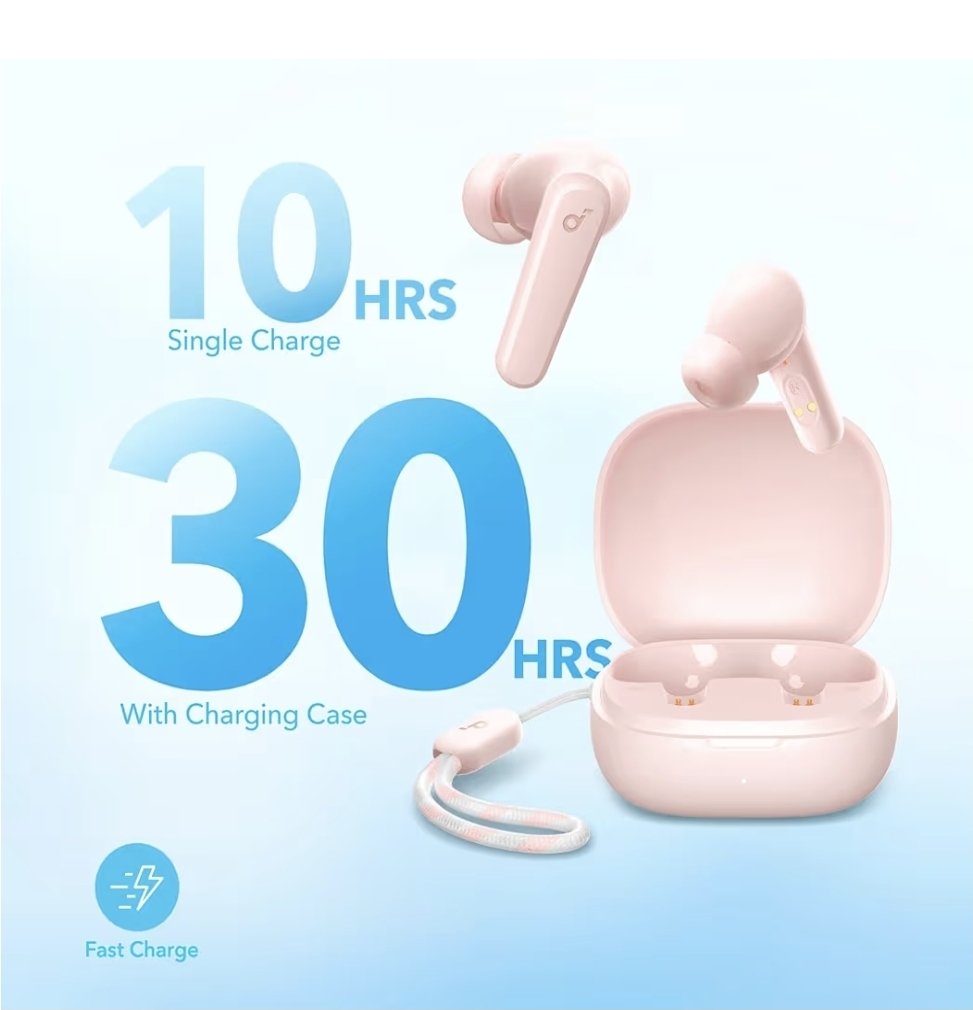 Soundcore P20i Wireless Earbuds White Pink - Image 5